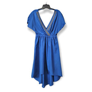 Angie Super Low Cut V Neck Cinched Waist Midi Dress Size MEDIUM